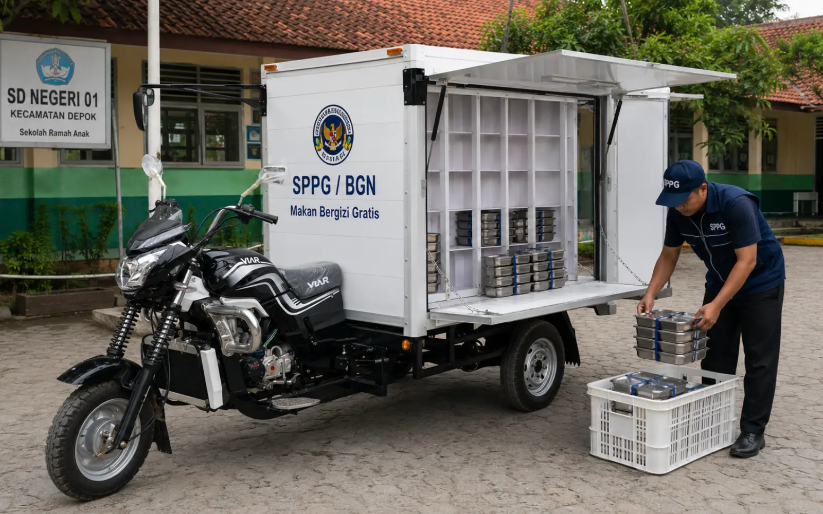 Kendaraan untuk distribusi makanan dan bahan pangan